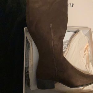 Extra Wide calf brown high boot